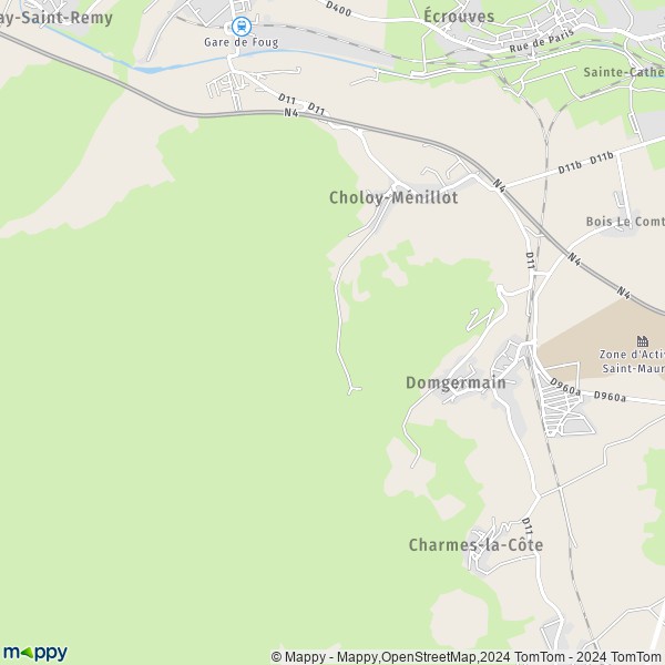La carte pour la ville de Choloy-Ménillot 54200