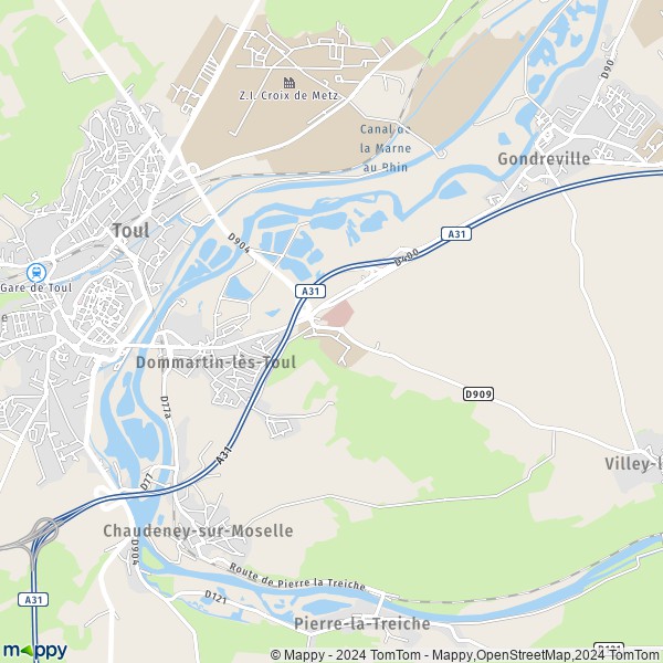 La carte pour la ville de Dommartin-lès-Toul 54200