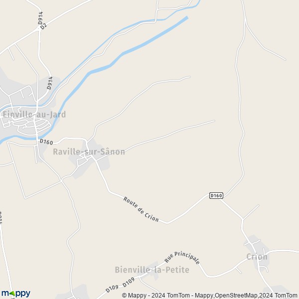 La carte pour la ville de Raville-sur-Sânon 54370