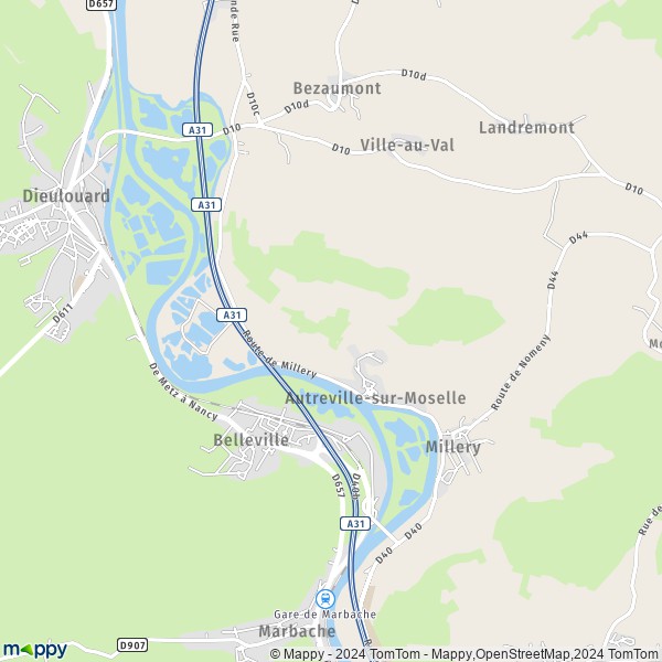 La carte pour la ville de Autreville-sur-Moselle 54380