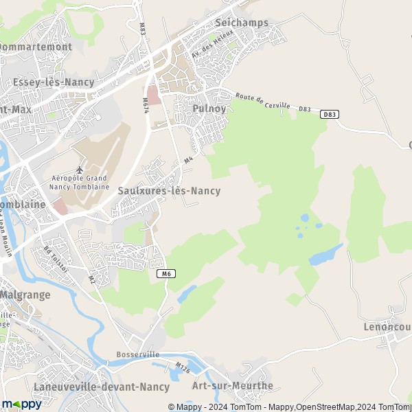 La carte pour la ville de Saulxures-lès-Nancy 54420