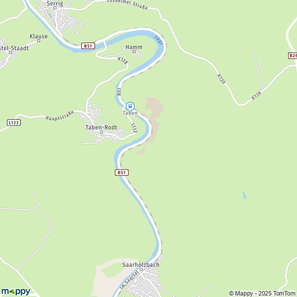 La carte pour la ville de 54441 Taben-Rodt