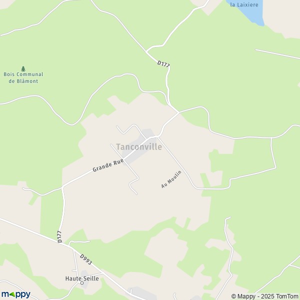 La carte pour la ville de Tanconville 54480