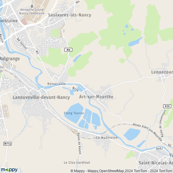 La carte pour la ville de Art-sur-Meurthe 54510