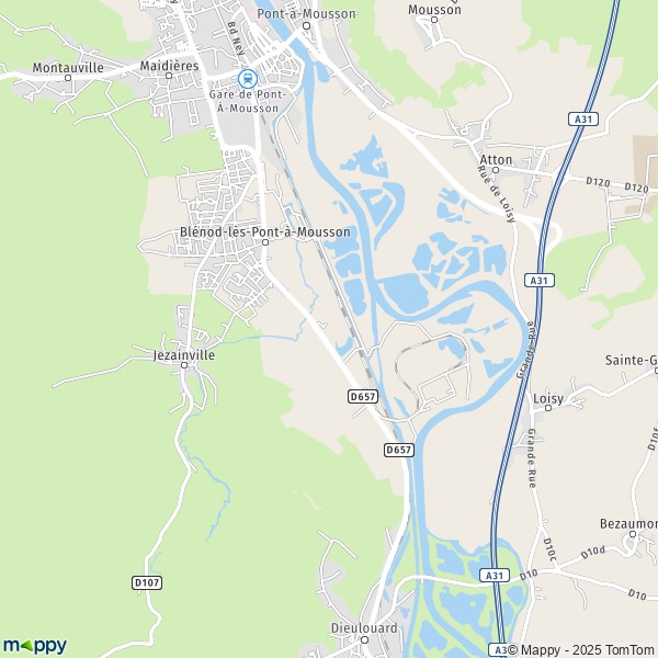 La carte pour la ville de Blénod-lès-Pont-à-Mousson 54700