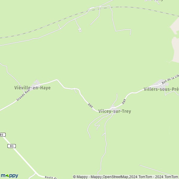 La carte pour la ville de Vilcey-sur-Trey 54700