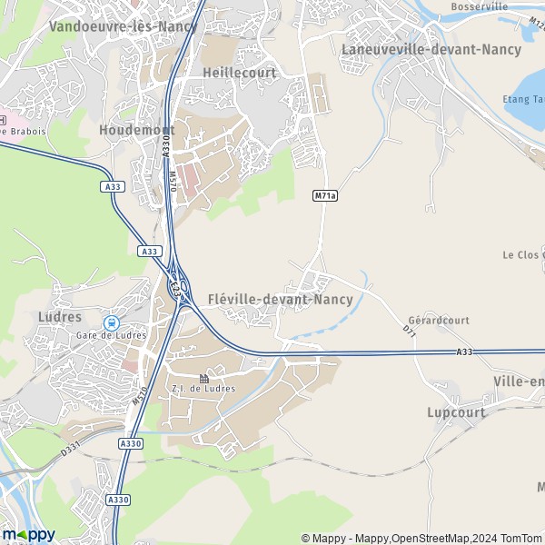 La carte pour la ville de Fléville-devant-Nancy 54710