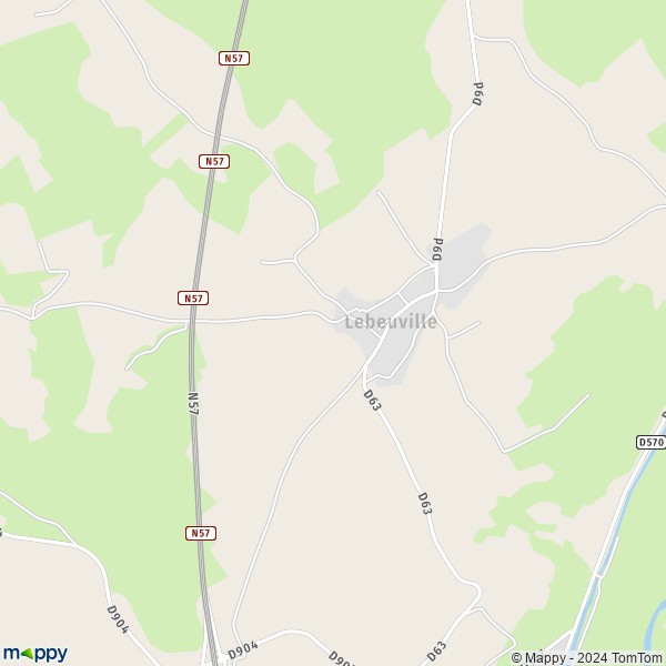 La carte pour la ville de Lebeuville 54740