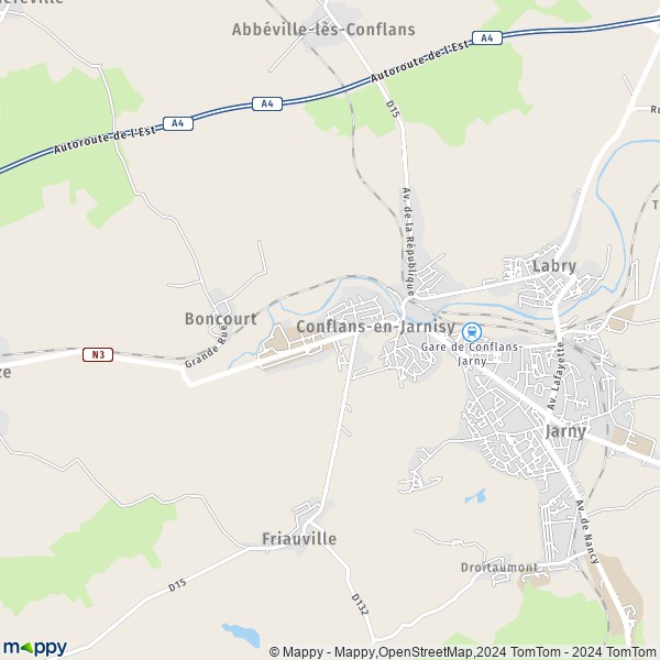 La carte pour la ville de Conflans-en-Jarnisy 54800