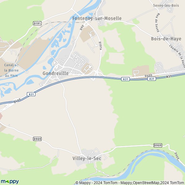 La carte pour la ville de Gondreville 54840
