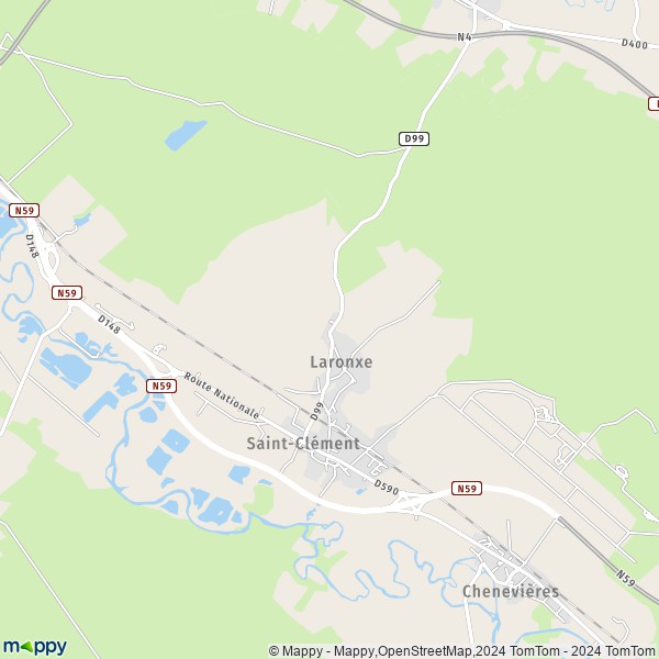 La carte pour la ville de Laronxe 54950