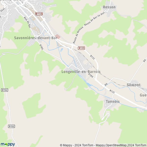 La carte pour la ville de Longeville-en-Barrois 55000