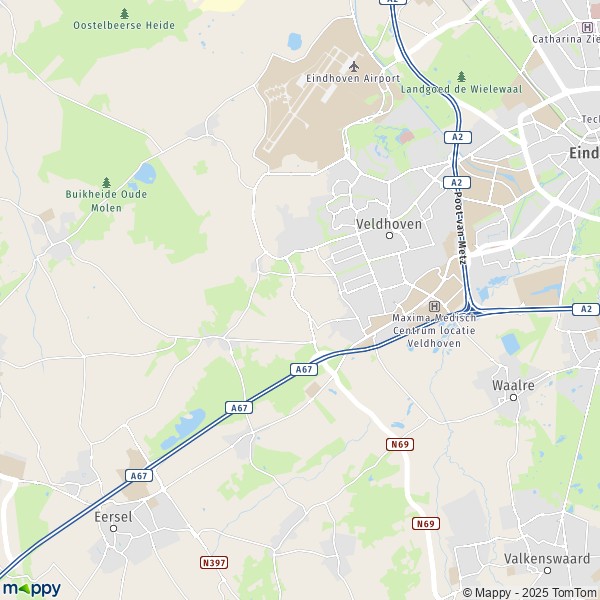 La carte pour la ville de Veldhoven 5501-5509