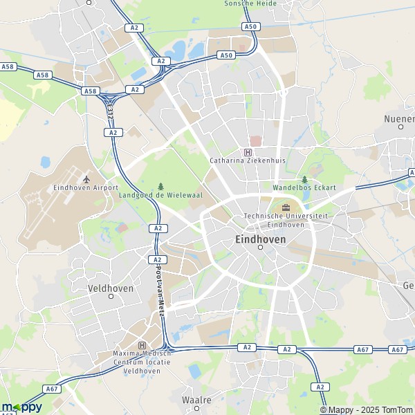 La carte pour la ville de Eindhoven 5502-5692