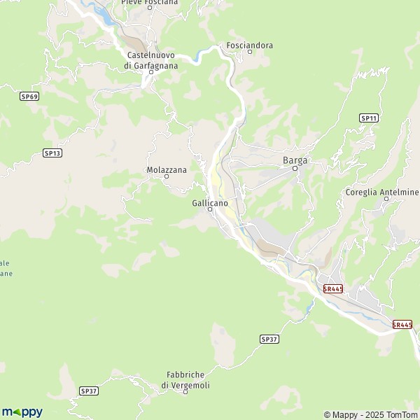 La carte pour la ville de Gallicano 55027