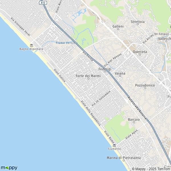 La carte pour la ville de Forte dei Marmi 55042