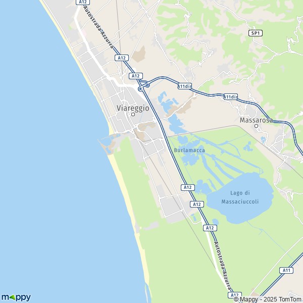 La carte pour la ville de Torre del Lago Puccini, 55049 Viareggio