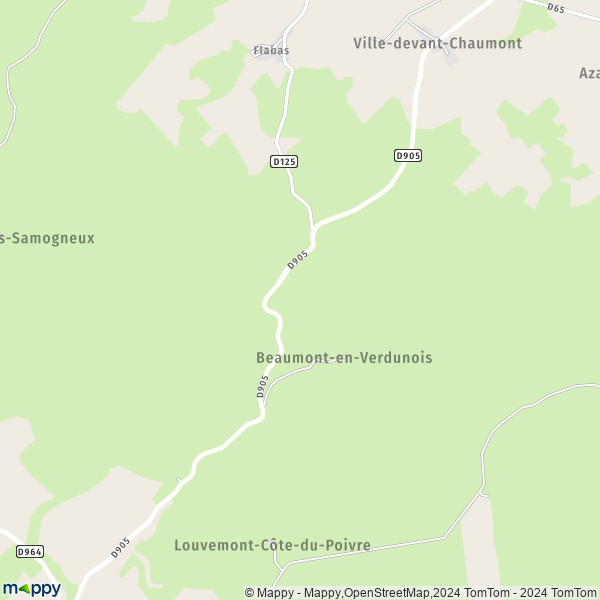 La carte pour la ville de Beaumont-en-Verdunois 55100