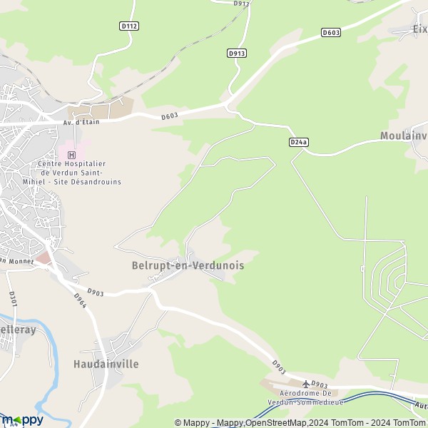 La carte pour la ville de Belrupt-en-Verdunois 55100