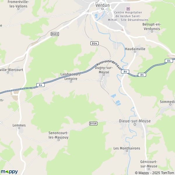 La carte pour la ville de Dugny-sur-Meuse 55100