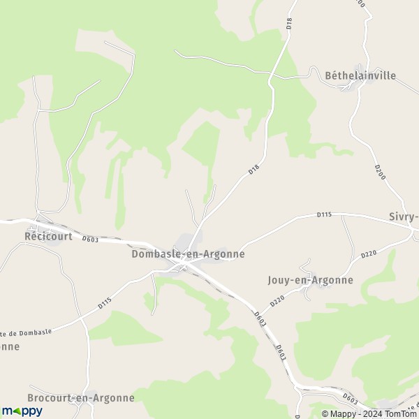 La carte pour la ville de Dombasle-en-Argonne 55120