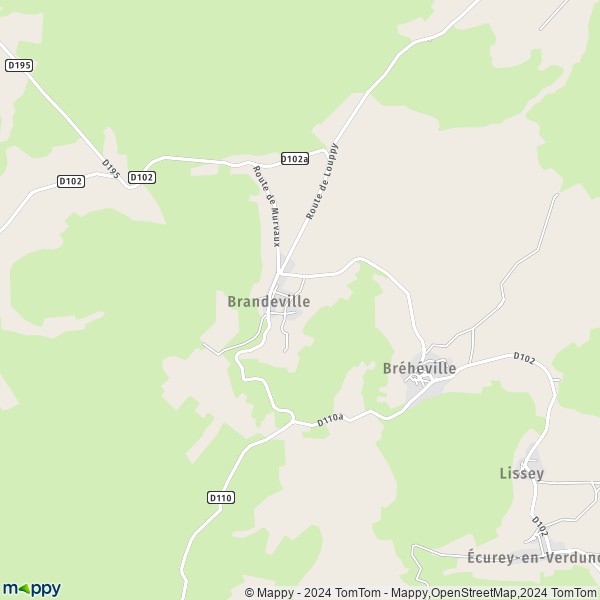 La carte pour la ville de Brandeville 55150