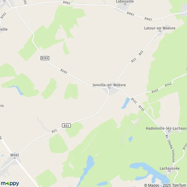 Plan JonvilleenWoëvre carte de JonvilleenWoëvre (55160) et infos