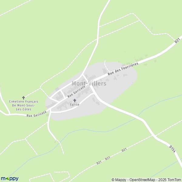 Carte Mont-Villers, 55160 Bonzée