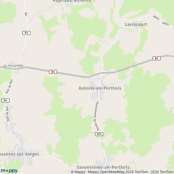 La carte pour la ville de Aulnois-en-Perthois 55170