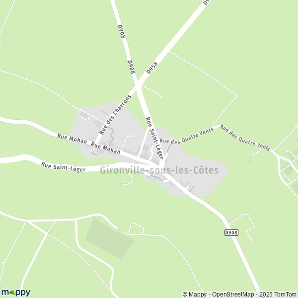 Carte Gironville-sous-les-Côtes, 55200 Geville