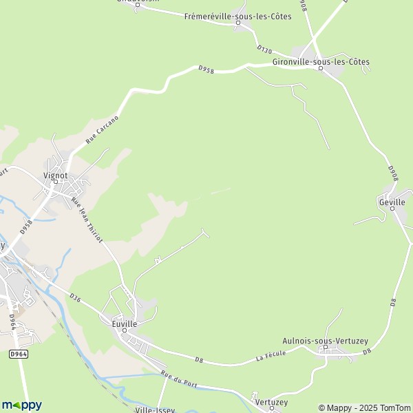 Carte Les Carrières, 55200 Euville