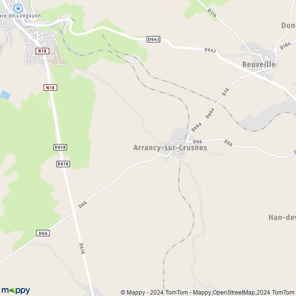 La carte pour la ville de Arrancy-sur-Crusnes 55230