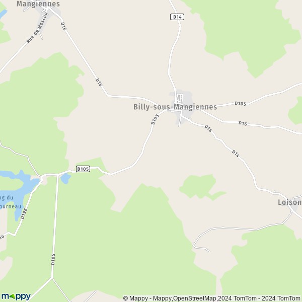 La carte pour la ville de Billy-sous-Mangiennes 55230