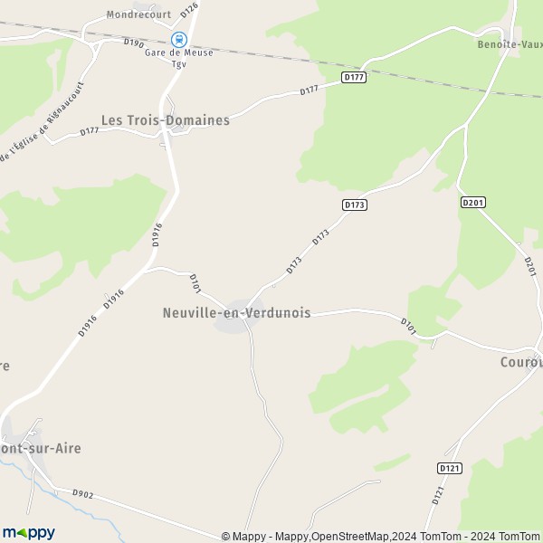 La carte pour la ville de Neuville-en-Verdunois 55260