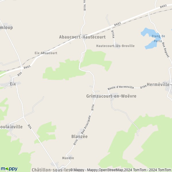 La carte pour la ville de Moranville 55400