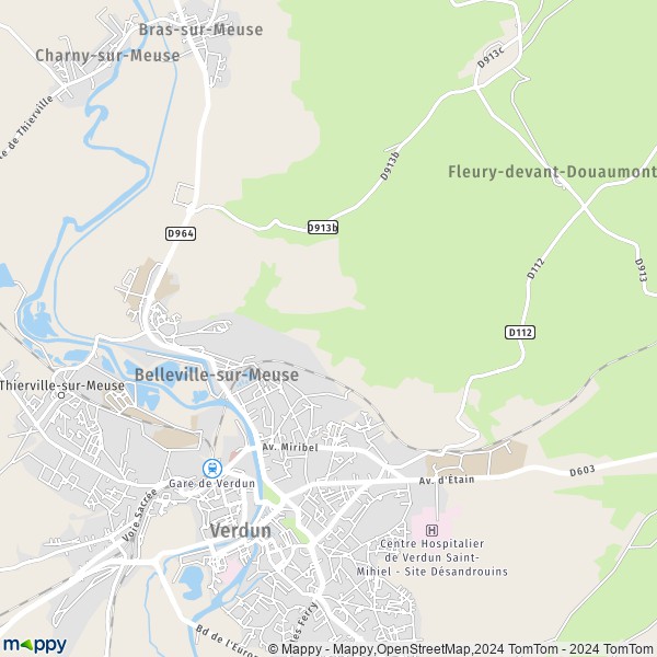 La carte pour la ville de Belleville-sur-Meuse 55430