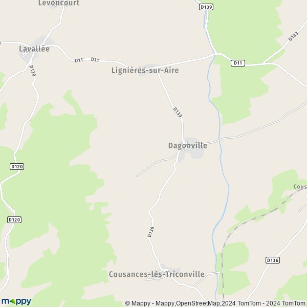La carte pour la ville de Dagonville 55500