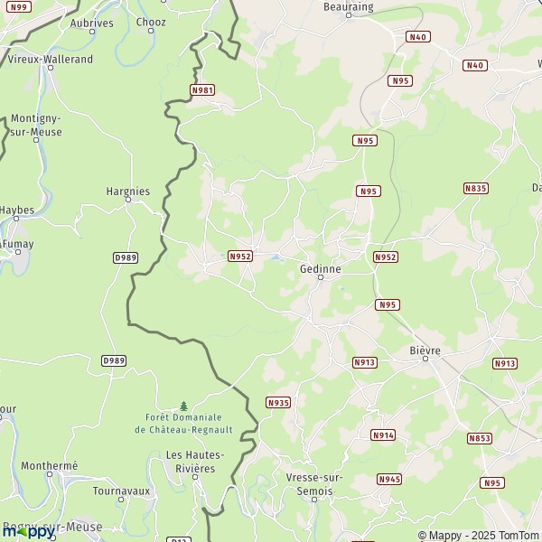 La carte pour la ville de 5575 Gedinne