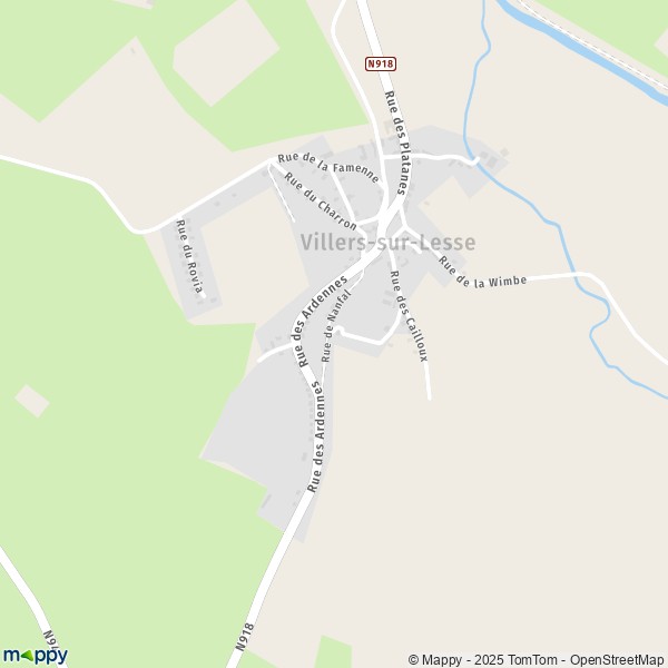 Carte Villers-sur-Lesse, 5580 Rochefort