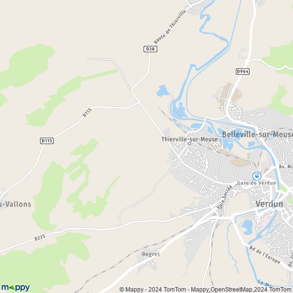 La carte pour la ville de Thierville-sur-Meuse 55840