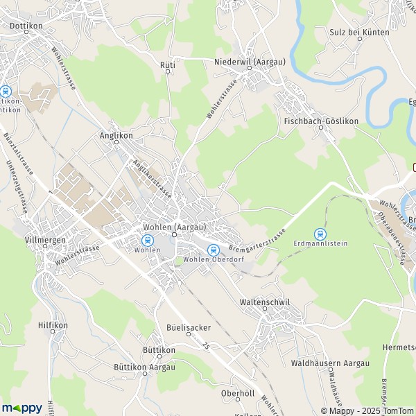 La carte pour la ville de Wohlen (Aargau) 5610-5611