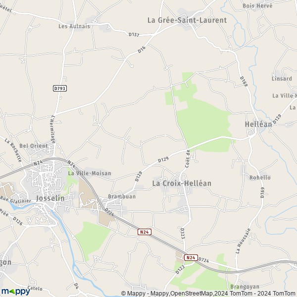 La carte pour la ville de La Croix-Helléan 56120