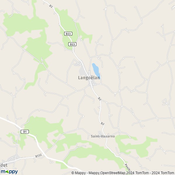 La carte pour la ville de Langoëlan 56160