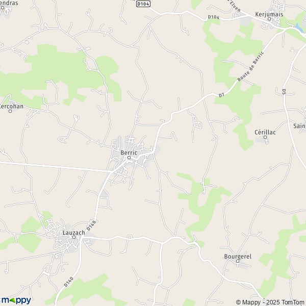 Carte La Ville au Vent, 56230 Berric