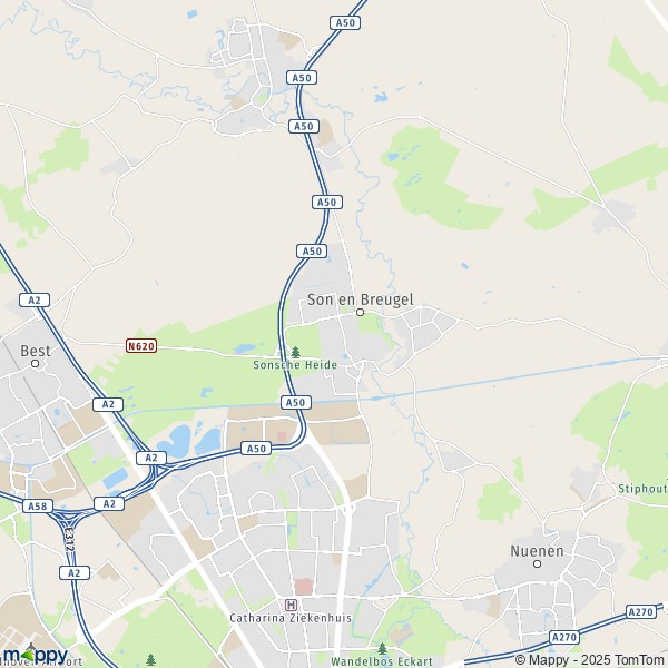 La carte pour la ville de Son en Breugel 5629-5694