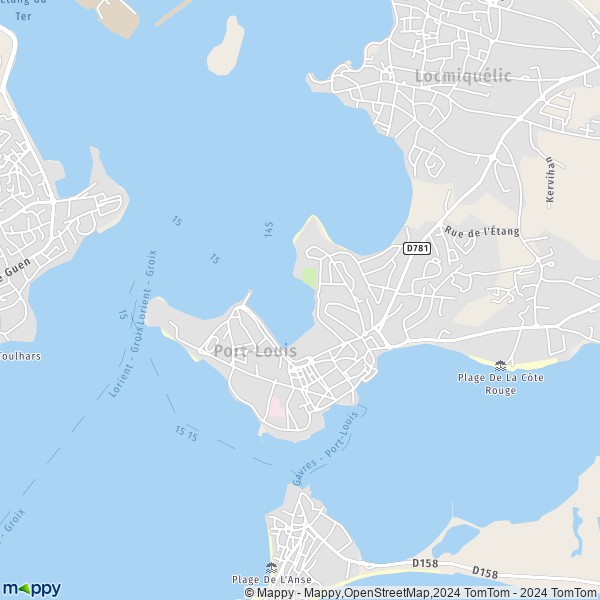 La carte pour la ville de Port-Louis 56290
