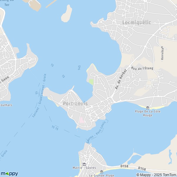 La carte pour la ville de Port-Louis 56290