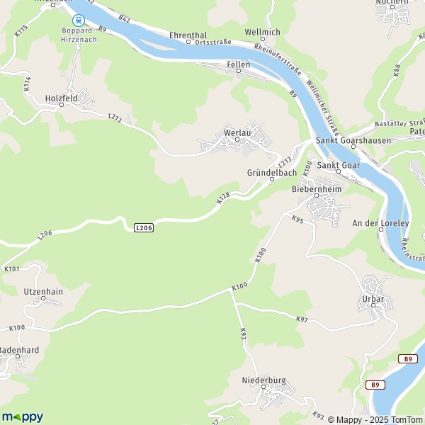 La carte pour la ville de 56329 Sankt Goar