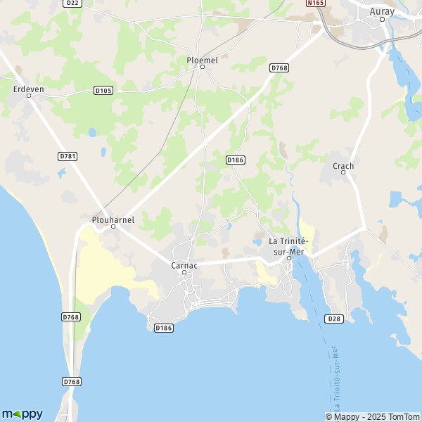 La carte pour la ville de Carnac Plage, 56340 Carnac