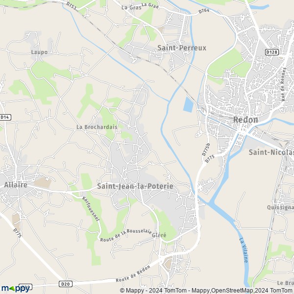 La carte pour la ville de Saint-Jean-la-Poterie 56350